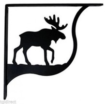 Wall Shelf Bracket Pair Of 2 Moose Pattern Wrought Iron 5.25&quot; L Crafting Accent - £29.63 GBP
