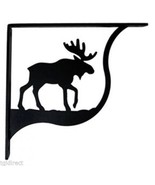 Wall Shelf Bracket Pair Of 2 Moose Pattern Wrought Iron 5.25" L Crafting Accent - $36.76