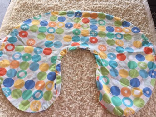 Boppy Boys Blue Red Orange Green Teal Gray Circles Nursing Pillow Cover - $12.25