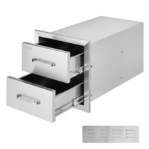 VEVOR Outdoor Kitchen Drawers 14W x 14.4H x 23D Inch, Flush Mount Double BBQ Dra - £180.99 GBP