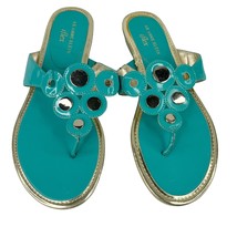 AK Anne Klein Achazie Thong Sandals Turquoise Silver Studs 7.5 - $669.87 MXN