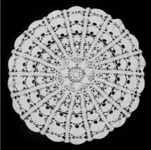 Vintage Handmade White Round Crochet Cotton Lace Doily Mat 21&quot; - $11.85