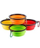 PetLuv 4Pcs Silicone Collapsible Dog Bowls BPA Free Travel Dog Bowl - £11.39 GBP