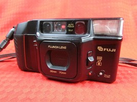 Fuji DL-400 Tele Point and Shoot Film Camera 35 mm 70 mm Black - Battery Tested - £26.85 GBP