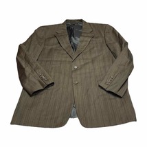 Hickey Freeman 100% Wool Brown Stripe 2 Button Blazer Sport Coat Size 40 Rg - £34.23 GBP