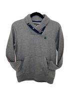 DKNY 89 Boys Sweatshirt Size Medium Gray Navy Blue Shawl Collar Pullover... - $23.75