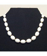 Vintage Signed Monet White Graduated Bead Necklace - £11.59 GBP