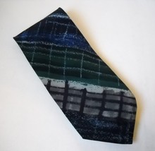 Ungaro Paris Neck Tie Blue Green Gray 100% Italian Silk Mens Geometric S... - £23.17 GBP