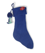 Holiday Time Blue Lurex Knit 21 in Christmas Stocking with Tassels New - $8.51