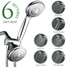 Ultra-Luxury 30-Setting 3-Way Shower Head / Handheld Combo with SpiralFlo Design - £23.17 GBP