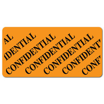 Confidential, 2 x 1 Orange Fluorescent, Roll of 100 Stickers - $9.84