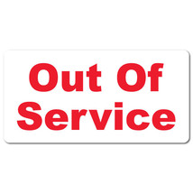 1 x 0.5 Out of Service, Roll of 500 Stickers - £30.78 GBP
