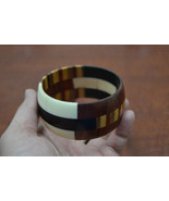 brown wood CUFF bangle bracelet #t-768 - $114.04 MXN