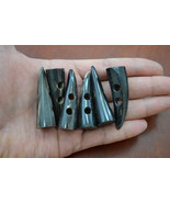 6 Pieces BLACK Horn Toggle Sewing 2 Hole BUTTONS Craft #t-254 - $7.50