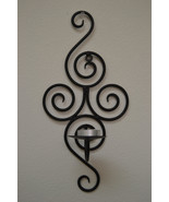 SWIRLING IRON metal scoll scone CANDLE wall hanger holder decoration #f-914 - $16.41 CAD