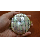 round MOTHER of PEARL SHELL trinket box coin purse 3&quot; #t-2807 - £9.43 GBP