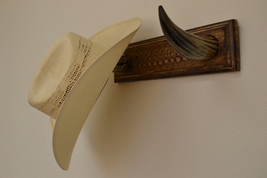 Buffalo Horn Hat Coat Rack Western Decor #F 199 - £19.75 GBP
