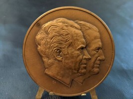 1973 Nixon Agnew Inauguration Second Term Medal 3&quot; Bronze Stand 1 20 - £20.48 GBP