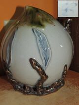 Peach shaped Water Dropper / Ewer 5.75&quot; Jun type glaze tea mark Chinese/... - $11,731.15 MXN