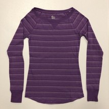 SO Women’s Purple &amp; Silver Striped Long Sleeve Top size S - $5.90