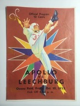 1952 Apollo PA vs Leechburg Blue Devils PA High School Football Program S49 - £9.43 GBP