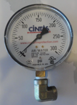 CINTAS FIRE PROTECTION AIR/WATER PRESSURE GUAGE 300 PSI 3661 - £13.46 GBP