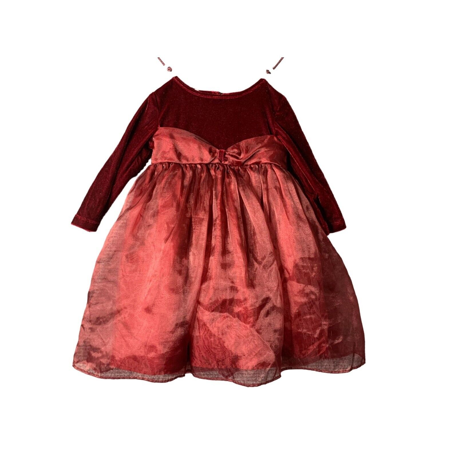 Primary image for Perfectly Dressed Girls Infant baby Size 24 Months Burgundy Velvet Top Dress She