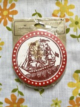 Vintage Hallmark Sailing Ship Round Paper Coasters Set of 16 New Sealed Package - $9.00