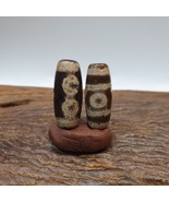 Lot 2 Ösen Perle Tibetische Dzi Perle Alt Amulett Achat Tibet Gzi Anhäng... - $651.72 MXN