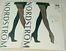 Nordstrom Women&#39;s Mocha Beige Fashion Hosiery Toeless Pantyhose Size A Two Pair - £13.62 GBP