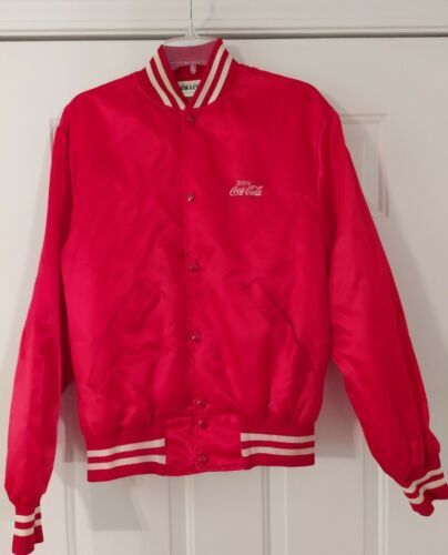 Primary image for Vintage Red Coca Cola Holloway Nylon Cotton Jacket Size Medium Great Condition 