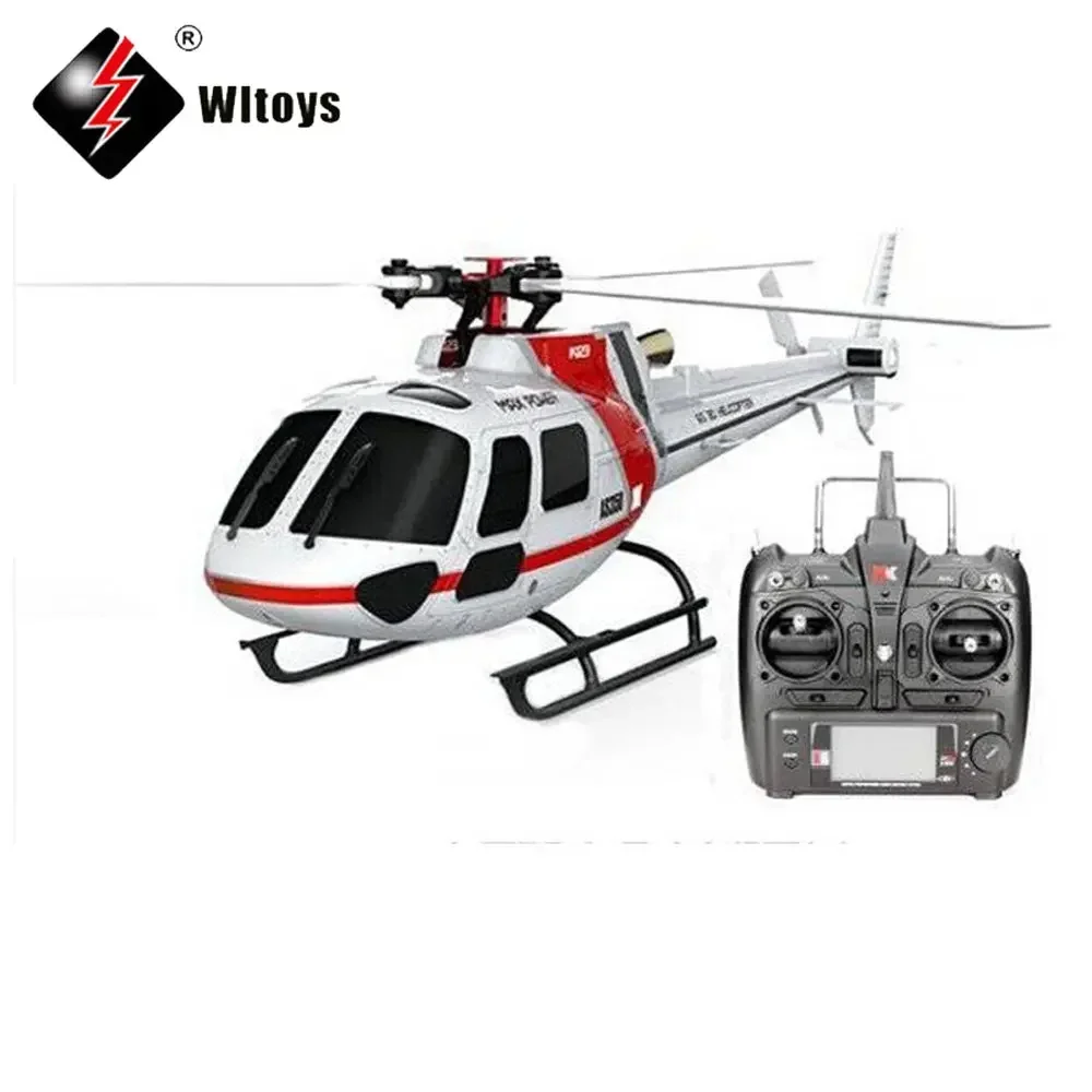 WLtoys XK K123 RC Mini Simulator AS350 Helicopter RTF 2.4G 6CH 3D 6G Modes - £146.32 GBP+