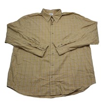Eddie Bauer Shirt Mens XL Brown Check Long Sleeve Button Up Outdoor Casual Dress - £14.88 GBP