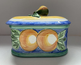 Studio Nova Hand Painted Ceramic Pottery Tea Sugar Container With Lid Portugal - £15.62 GBP