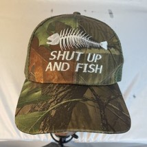 Shut Up And Fish Baseball Hat Cap Camo Trucker Mesh Fish Skeleton - £7.44 GBP