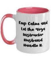 Unique Idea Husband Two Tone 11oz Mug, Keep Calm and Let the Yoga Instructor Hus - £15.67 GBP