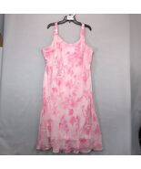 Dress Barn Woman 20W Pink Floral Maxi Sun Dress Sheer Overlay Elastic St... - $365.04 MXN