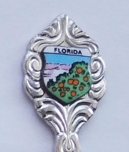 Collector Souvenir Spoon USA Florida Orange Grove Porcelain Emblem - £3.17 GBP