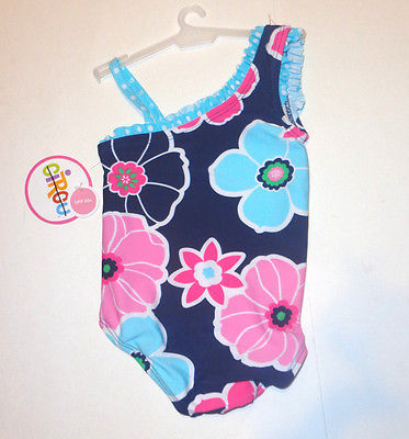 Circo Infant Girl Exotic Floral One Piece Off the Shoulder Swimsuit Size 12M NWT - $7.24