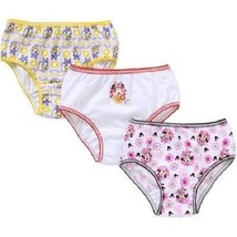 Disney Minnie Mouse 3 Pair Girls&#39; Panties Underwear 2 Choices Sizes 4 or... - £7.02 GBP