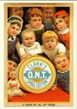 Postcard Reproduction of Vintage Clark&#39;s Spool Cotton Posted 6 x 4 Inches 1985 - £5.31 GBP