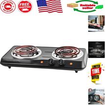 Efficient 1700W Twin Coil Cooktop with Adjustable Temperature &amp; Indicato... - $39.59
