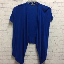 Adrianna Papell Womens Cardigan Sweater Blue Viscose Short Sleeve Tight ... - $15.35