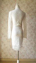 Ivory White Midi Lace Party Dress Women Custom Plus Size Slim Fit Lace Dress image 5