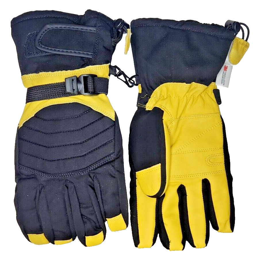 Black Yellow Wells Lamont Gloves Hydrahyde US Size Large Goat skin Leath... - $8.59