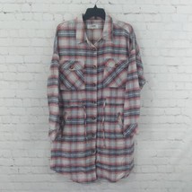 CI Sono Plaid Collection Dress Women Medium Red Blue Long Seeve Drawstri... - $24.99