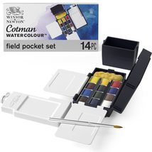 Winsor &amp; Newton Cotman Watercolor Paint Set, Field Set, 14 Half Pans w/ ... - $28.85