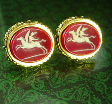 Museum Cufflinks Pegasus Vintage Cupid Mythical Winged Horse Collectors Designer - £180.29 GBP