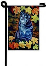 Pug (Black Pug-Fall) - 11&quot;x15&quot; 2-Sided Garden Banner - £14.19 GBP