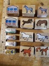 Rubber Stamps Horse Lot Equestrian 8 Horses 1 Gate 2 Barns 1 Trophy 2 Jumps - £14.34 GBP